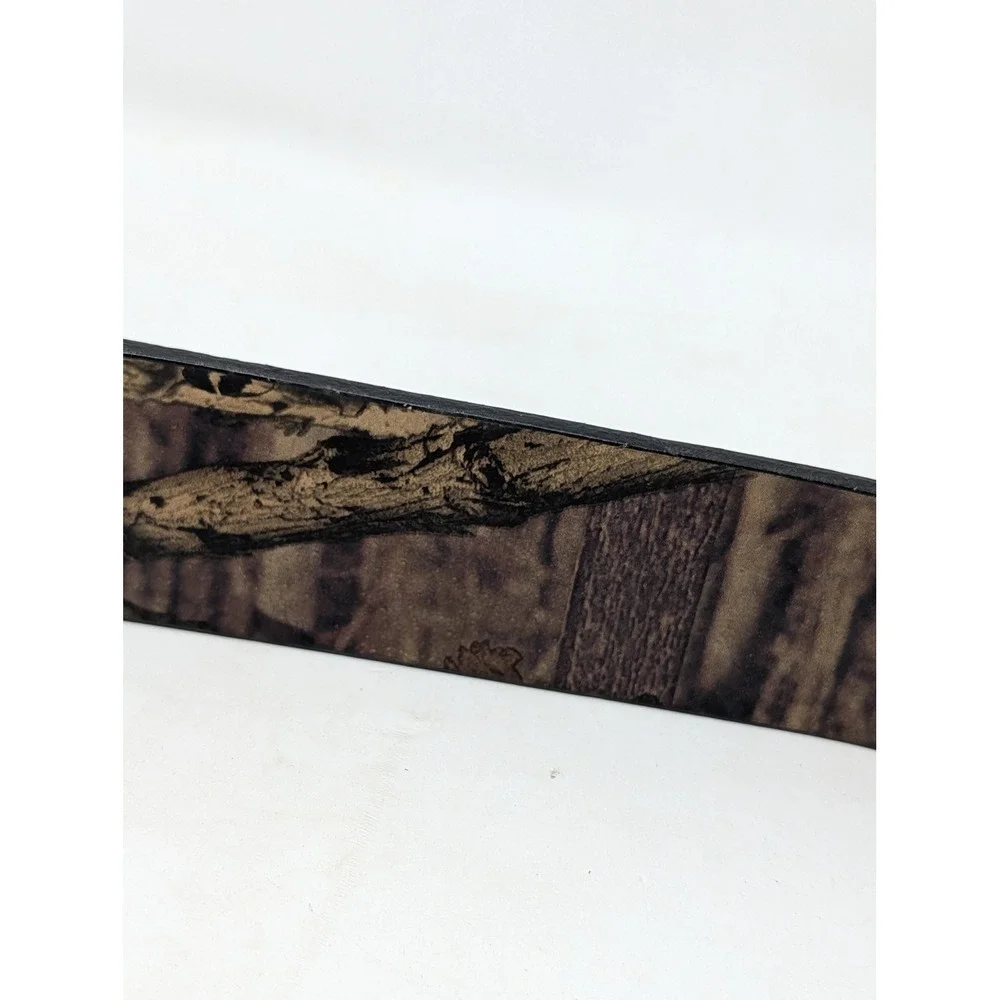 Camouflage Genuine Leather Double Prong Belt Forest Oak Camo 1402 Mens Size M